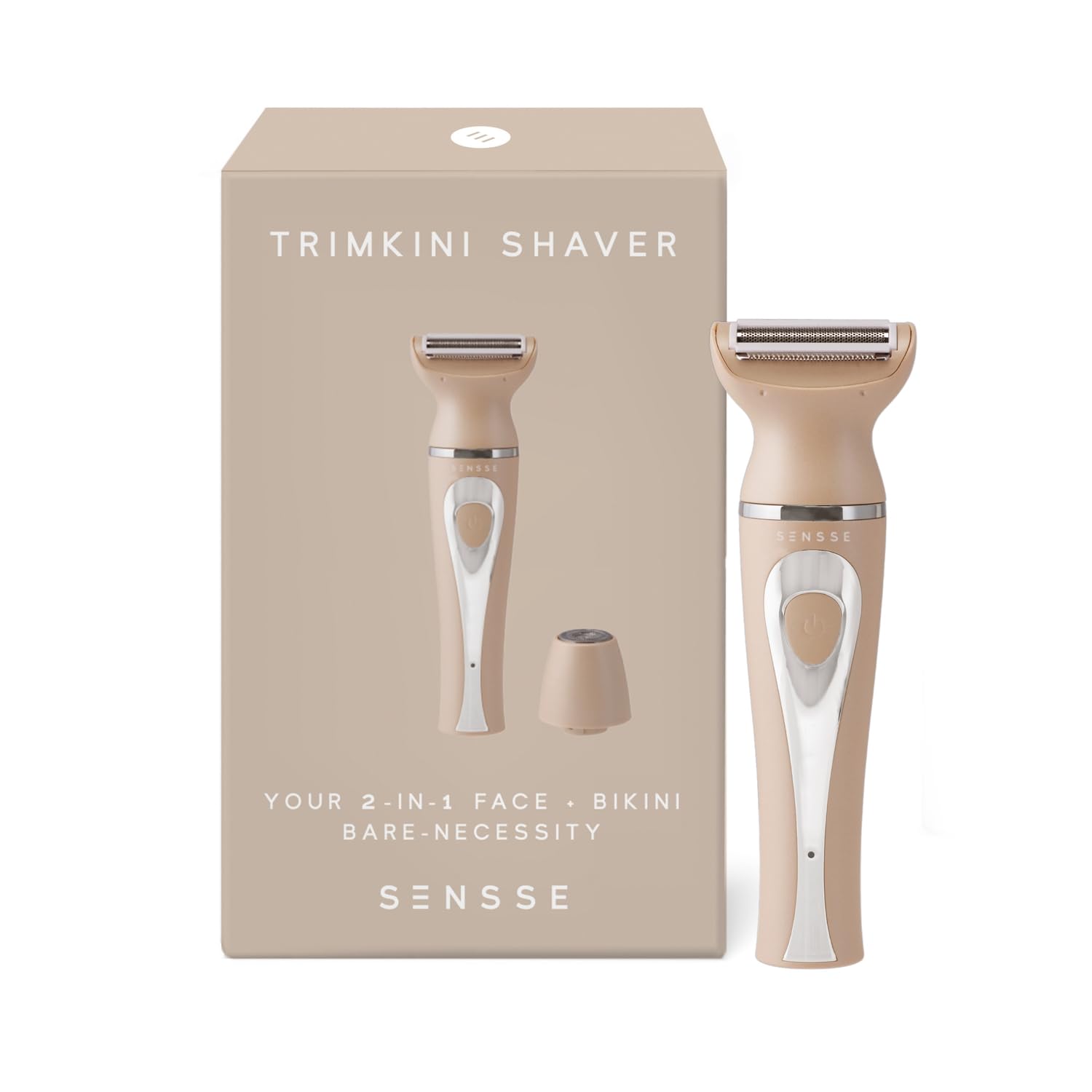 Sensse Trimkini Shaver, Your 2-in-1 Face, Bikini Bare Necessity, Two Detachable Stainless Steel Blades - Image 4