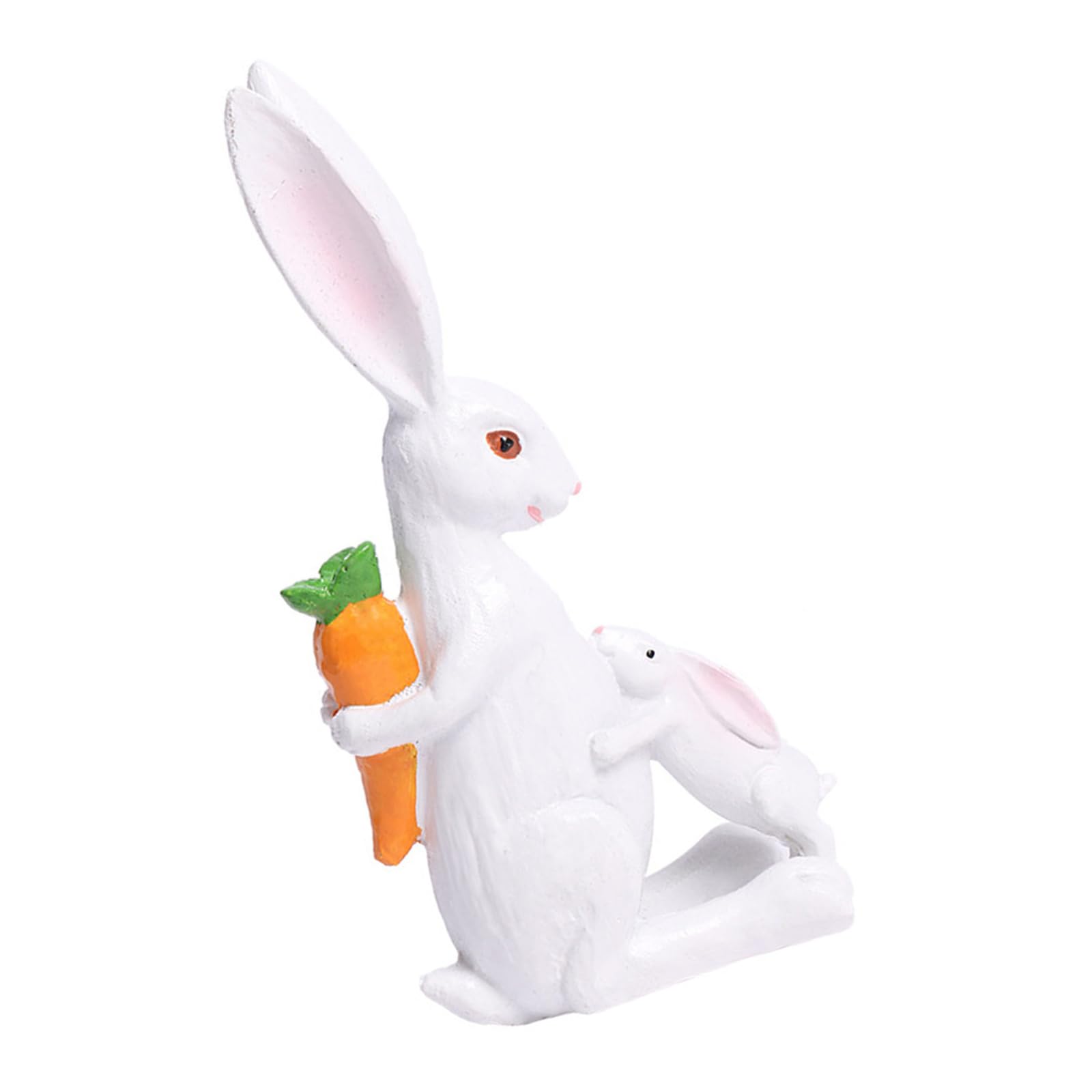Lerpwige Easter Bunnies Figurine Family Rabbits Statue Moderns Art Spring Home Decors Easter Decorations Decorative Ornament Gift Family Statue