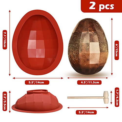 Moule silicone œuf de Pâques diamant 3D Webake grand format avec marteau - 4