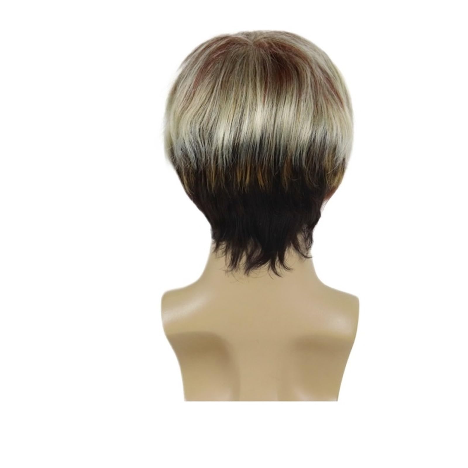 1pc parrucche sintetiche alla moda bionde e marroni a strati for uomo parrucca corta diritta for la sostituzione dei capelli del padre festa in costume quotidiana