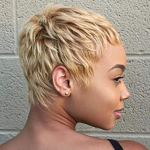 Nicelatus Short Omder Blond Hairstyles for Women Short Pixie Cut Synthetic Wigs for Black Women Short Hairstyles Short Wig