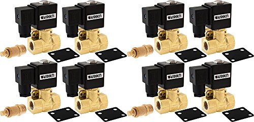Vixen Air 3/8" NPT Air Ride Suspension High Flow Electric Air Valve (Solenoid) 250 PSI (8-Pack) with Four 3/8" Flow/Dump Control Valves VXF4038M-8
