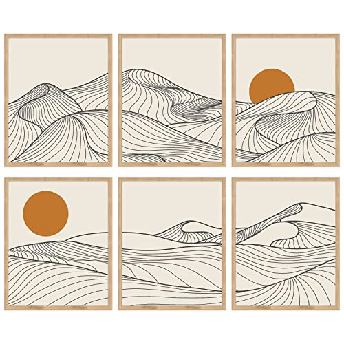97 Decor Japandi Home Decor - Minimalist Japanese Wall Art, Japandi Style Decor, Mountain Line Art Wall Decor Boho, Minimalistic Posters Japanese Decorations, Rising Sun Bedroom Print (8X10 Unframed) #TOP26