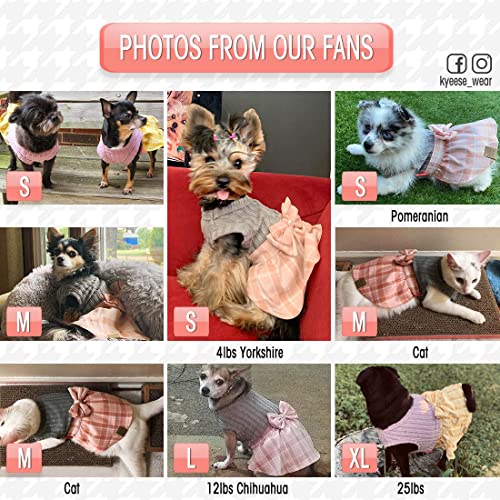 Kyeese Dog Dress Plaid With Bowtie Dog Sweater Dresses For Small Dogs Cat Dress Puppy Dress Dog Clothes #TOP5