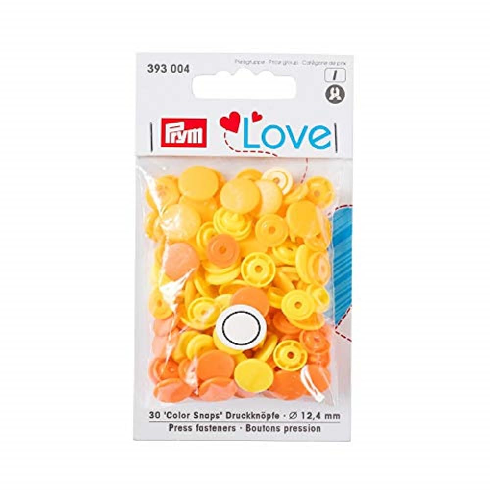Prym Love Color snap Fastener - Plastic, 12.44 mm, Yellow