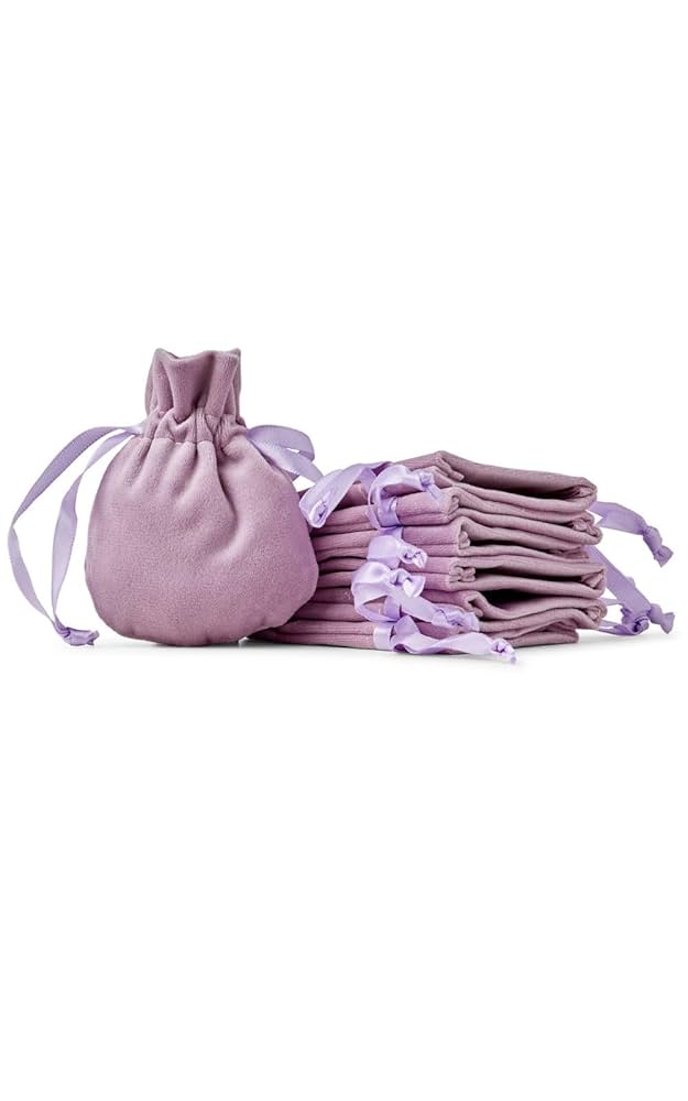 Soul Projekt Rounded Velvet Pouches Lilac 7x10cm X 10 Velvet Gift Bags