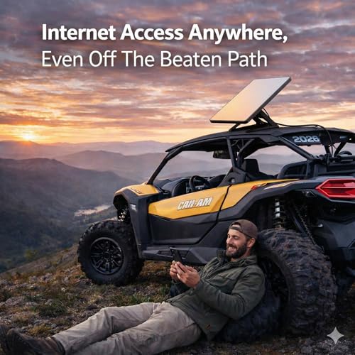 Image of Portable Satellite Internet Mini Kit - Phased Array Antenna, with Integrated WiFi, Roam Travel Off-Grid Internet System for RV, Camping & Remote Areas