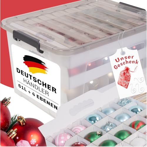 Stackmeister Aufbewahrungsbox Weihnachtskugeln I 61L I Sicherheit und...