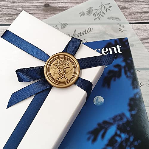 50Pcs Wax Seal Stickers, Envelope Seals, Self Adhesive, Envelope Seal Stickers For Wedding Invitation Christmas Valentines Day Birthday (Bronze, Rose, Round) #TOP5