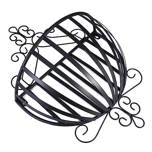 Outanaya European Style Wall Mounted Flowerpot Holder Black Semicircular Planter Rack for Indoor and Outdoor Use Durable Flower Pot Shelf for Balcony Garden and Home Decor