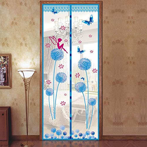 Magnete di crittografia aggiornamento casa estiva zanzariera tulle porta schermo zanzara magnetica Porte dente di leone/gufo tenda di schermo a maglie di design A4 W100xH210