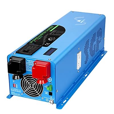 4000W 12V Pure Sine Wave Power Inverter DC 12V Input to AC 120V Output Converter, Low Frequency Inverter Charger for Home, RV, Truck, Off-Grid Solar Wind Power Inverters, Blue