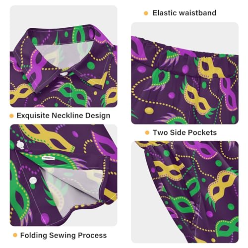 Image of visesunny Boy's 2 Pieces Shirt and Short Set Casual Shirts Short Sleeve Beach Shorts Summer Outfits for 3-10 Years Kids