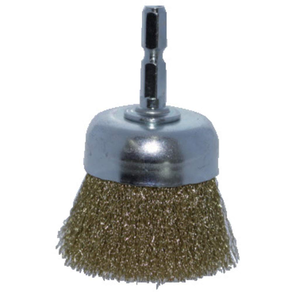 TRUSCO Cup Brush with Shaft diameter50 x Shaft 6.35 Brass Wire 0.15/62-9040-65