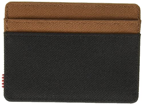 Herschel Mens Charlie Rfid Card Case Wallet, Black Saddle Brown, One Size Us #TOP1