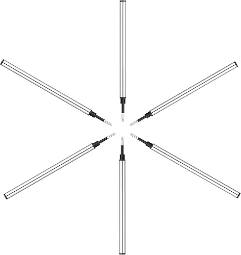 Miniatura 4 de 6 repuestos de bolígrafo de tinta negra, punta media de 0.020 in de longitud de 4.37 pulgadas de longitud, repuesto de tinta de gel de metal para