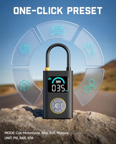 Image of Fanttik X10 Pro Portable Tire Inflator for Compact Car, 35s Fast Inflation Air Compressor with Digital Pressure Gauge and Powerful Battery, 150PSI Cordless Air Pump for Cars, Motorcycles, Bikes, Balls