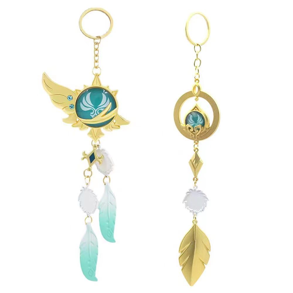 TaiCy Vision Keychain,Eye of God Vision Metal Keychain,Game Character Cosplay Keyring Pendant Accessories