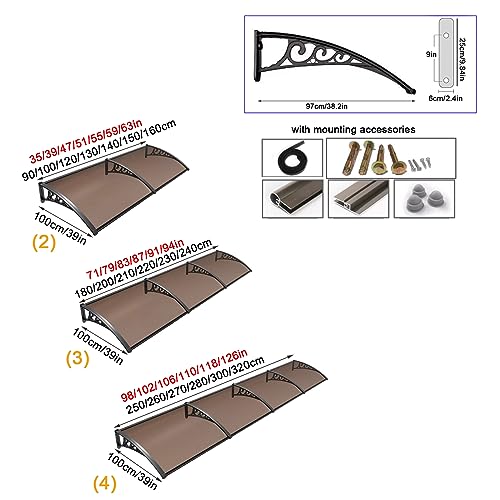 Marquesina para puerta de entrada moderna con protección anti-UV y lluvia 4