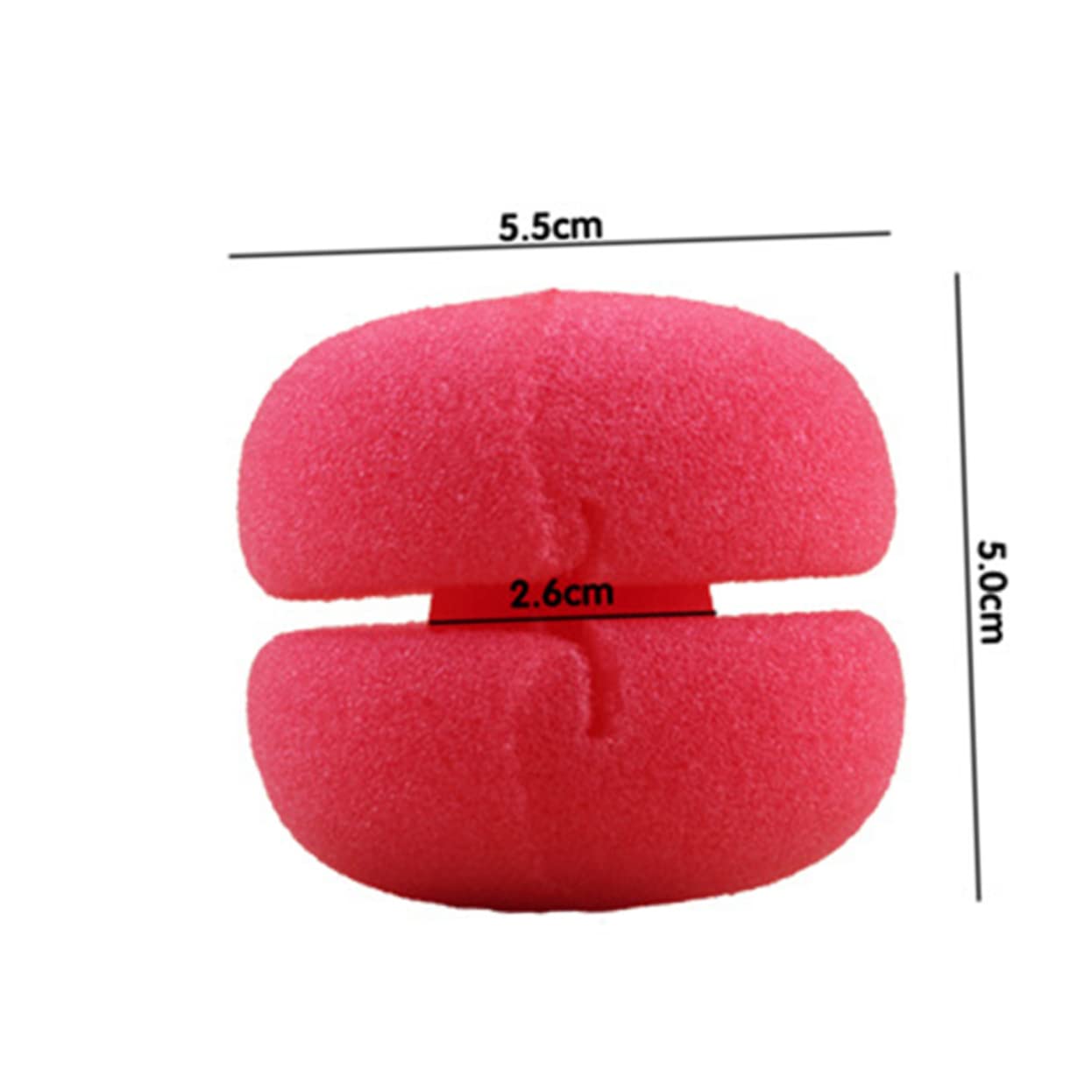 WRITWAA 4 Sets Creative Hair Sponge Roller Mushroom Curling Tools for Women Lightweight DIY Hair Styling Sponge for Red Yellow