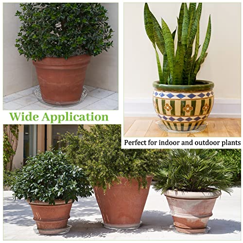 Shellwei 18 Pack 16" 18" 20" Plastic Plant Saucers Extra Large Clear Flower Pot Drip Trays Plant Drip Trays Plant Drainage Tray Plant Saucer Trays For Indoors Outdoors(16 Inch) #TOP6