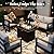 KHOLH 5 Piece Modern Aluminum Patio Furniture Set with Fire Pit Table, Outdoor Patio Sectional Conversation Metal Seating Sets with Olefin Cushion