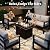 KHOLH 5 Piece Modern Aluminum Patio Furniture Set with Fire Pit Table, Outdoor Patio Sectional Conversation Metal Seating Sets with Olefin Cushion