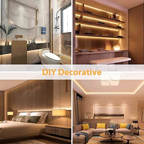 Lamomo LED Strip 2M, Warmweiss 12V Dimmbar Neon LED Streifen, Wasserdicht 3000K LED Lichtband, Led Leiste Silikon DIY Flexibel Lichtleiste mit Netzteil und Controller für Innen Aussenbereich Deko