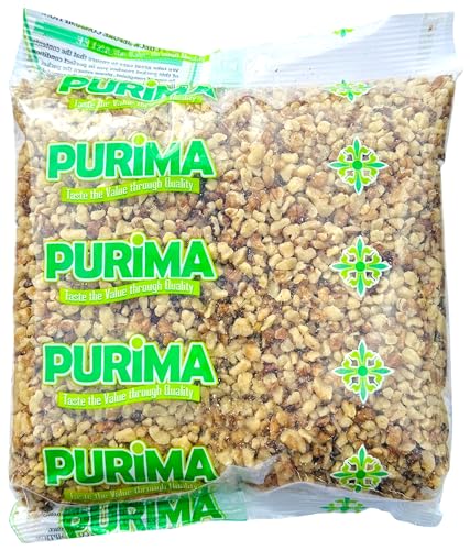 Walnut Nibs 1kg Chopped Walnuts SMALL PIECES - 4-8mm Wal nut Piece Broken Nibbed Natural Raw Bits Crumbs Nuts Cooking Baking Salads Desserts Cakes Blending Breakfast Bulk (Packaging May Vary) PURIMA
