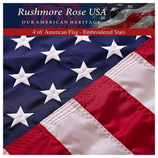 American Flag 4x6 - Made in USA. Premium Large US Flag 4x6 ft. Embroidered Stars and Sewn Stripes - Display with Pride