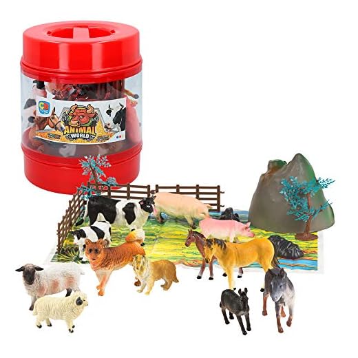 ColorBaby - Bote con animales de granja de Animal World, 22 piezas(43434)