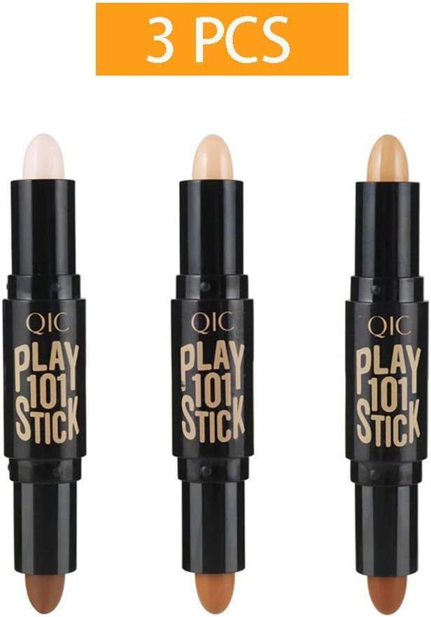 Makeup Double-end Highlight Contour Sticks Cream Set Bronzer and Highlighter Stick Set/3PCS