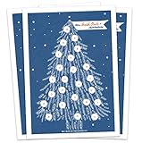Adventskalender Karten Set - 5 Postkarten im geschmackvollen Design mit Baumkugeln zum Ausmalen, Mini Adventskalender als Alternative für Weihnachtskarten, Advent & Weihnachtsgrüße, Blau Weiß Rot