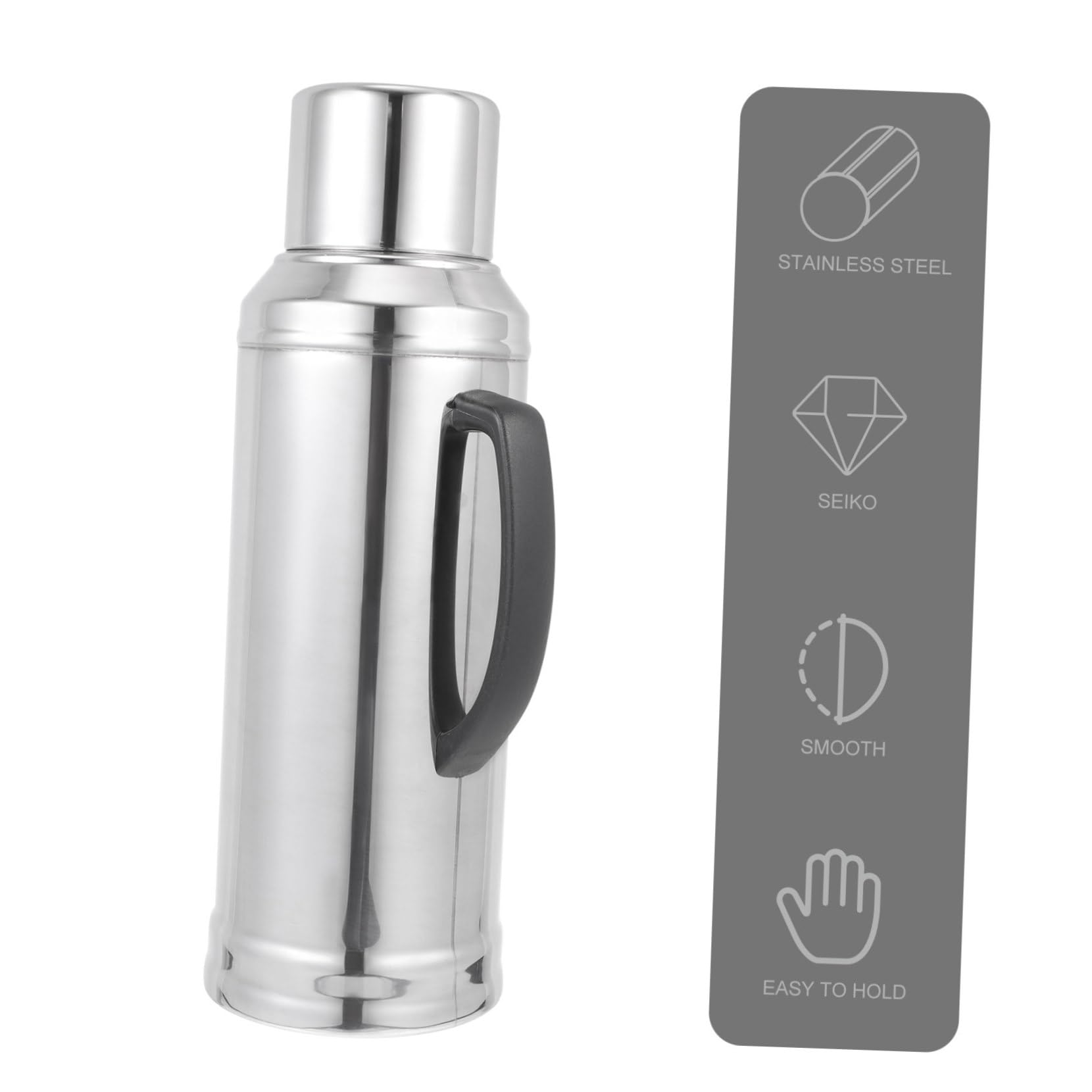Amosfun Edelstahl Thermoskanne mit Glas innenkolben Doppelwandige Isolierflasche Warmhalteflasche für Haushalt Bpa frei Praktische Vakuum Trinkflasche für Heiße Getränke und Tee