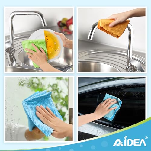 Aidea Microfiber Cleaning Cloths-8Pk, Glass Cloth Lint-Free Rags, Microfiber Towels For Cars, Dish Towels Absorbent Cleaning Cloth For House thumb #6