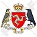 ISLE von MAN Großes Wappen Abzeichen Crest MANX Großbritannien UK 95mm Auto & Motorrad Aufkleber, Vinyl Sticker