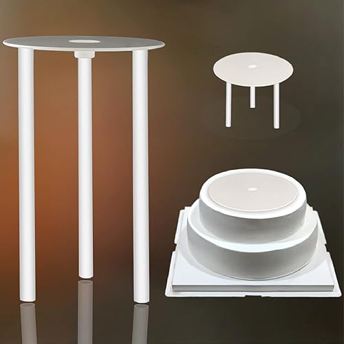 Miniatura 5 de DOERDO DD Juego de platos separadores de pasteles de 2 niveles y 6 pilares, varillas para torta para construcción y apilamiento de pasteles