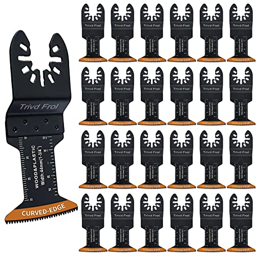 100Pcs Curved-Edge Oscillating Tool Blades Professional Universal Oscillating Saw Blades Wood Multitool Blades Compatible With Dewalt, Milwaukee, Makita, Ryobi, Rockwell, Bosch #TOP7