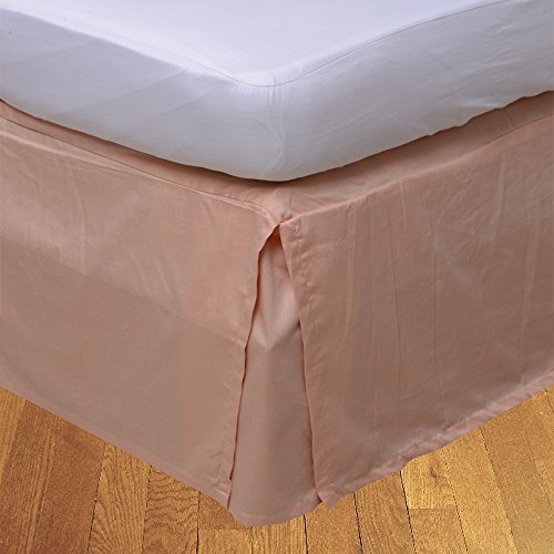 Laxlinen Super Quality 100% Egyptian Cotton 1Pc Bed-Skirt 18 Inch Extra Deep Pocket Three Quarter/Small Double, Peach Solid 600-Thread Count #TOP28