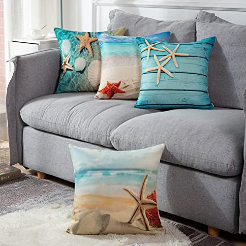 ArtSocket-Set-of-4-Throw-Pillow-Covers-Starfish-and-Seashell-Summer-Beach-in-Sea-Water-Time-Caribbean-Decor-Linen-Pillow-Cases-Home-Decorative-Square-18x18-Inches-Pillowcases 51BgpFHDRlS