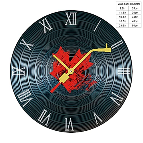 Vintage Canadian Maple Wooden Wall Clock Retro Clocks For Home Living Room Decorations 6060Cm #TOP1