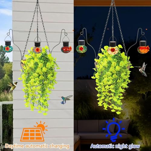 Panier de fleurs artificielles d'extérieur et mangeoire oiseaux pour perruche - 5