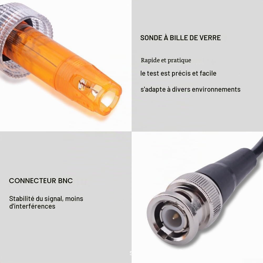 Besttoolifes Électrode ORP Redox, Sonde de Remplacement avec Connecteur de Type BNC pour Testeur Compteur Moniteur Contrôleur Vérification du Potentiel d'Oxydoréduction, Câble Extra Long