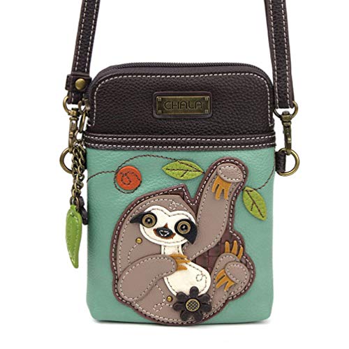 CHALA Handbags Sloth Cellphone Crossbody Handbag - Convertible Strap Sloth Lovers2