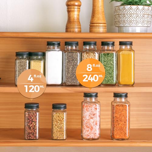 ComSaf Large Spice Jars with Labels 8 oz 6 Pack Glass Containers with lids by ComSaf - Used condition - Image 6