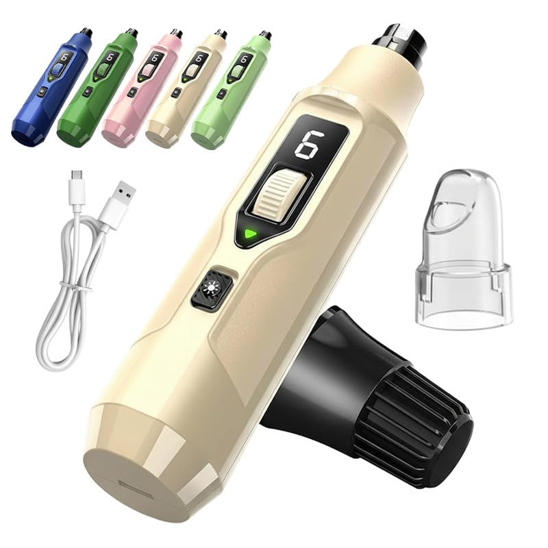 Silent Nail Grinder, 2026 New Electric Dog Nail Trimmer, Pet Nail Grinder for Dogs Cats, Rechargeable Dog Nail Clippers, Pet Paws Grooming & Smoothing Tools()