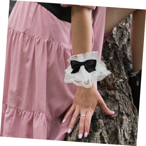 Lolita Lace Wrist Cuffs for Women Fingerless Dress Accessories Elegant Hand Sleeves for Parties and Events4