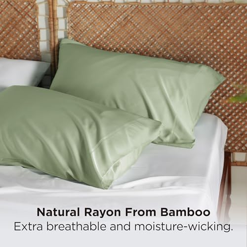 Image of Bedsure King Size Pillow Cases Set of 2, 100% Rayon Derived from Bamboo