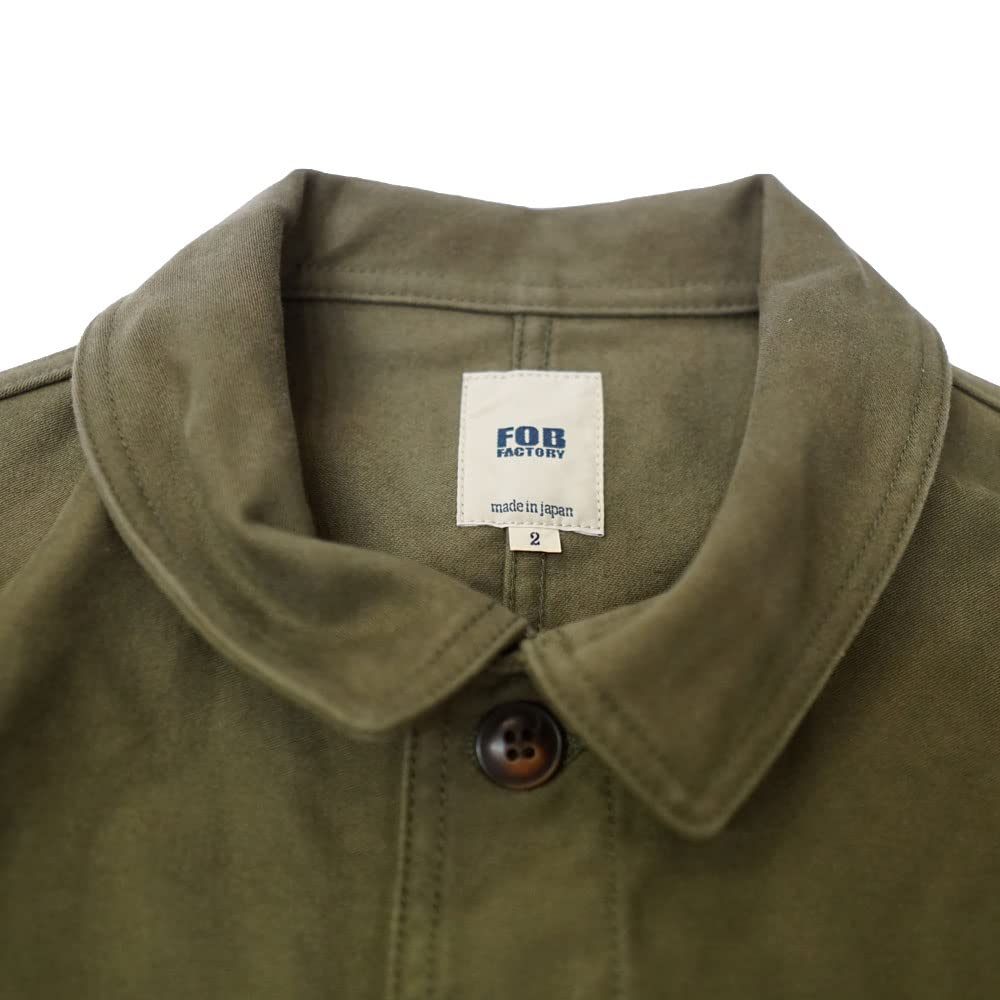 【新品】FOB FACTORY カバーオール オリーブ色 タグ付きL 新品】FOB FACTORY カバーオール オリーブ色 タグ付きL