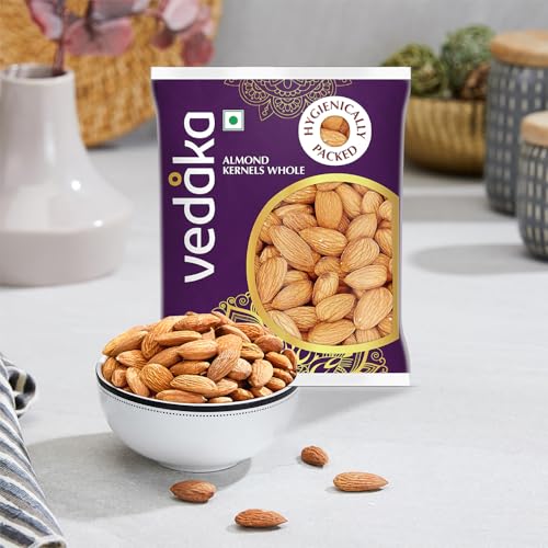 Image of Amazon Brand - Vedaka Almonds | 200 g | California Almonds | 100% Natural Badam Giri | Rich In Protein & Dietary Fiber | Crunchy Texture & Delicious Nutty Flavour | No Added Preservatives